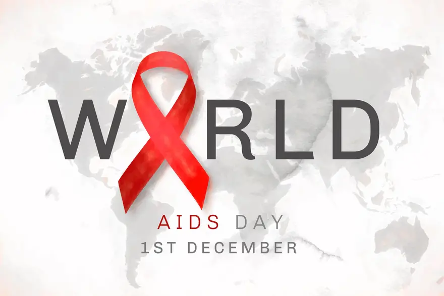 Red ribbon symbol representing global solidarity and awareness on World AIDS Day